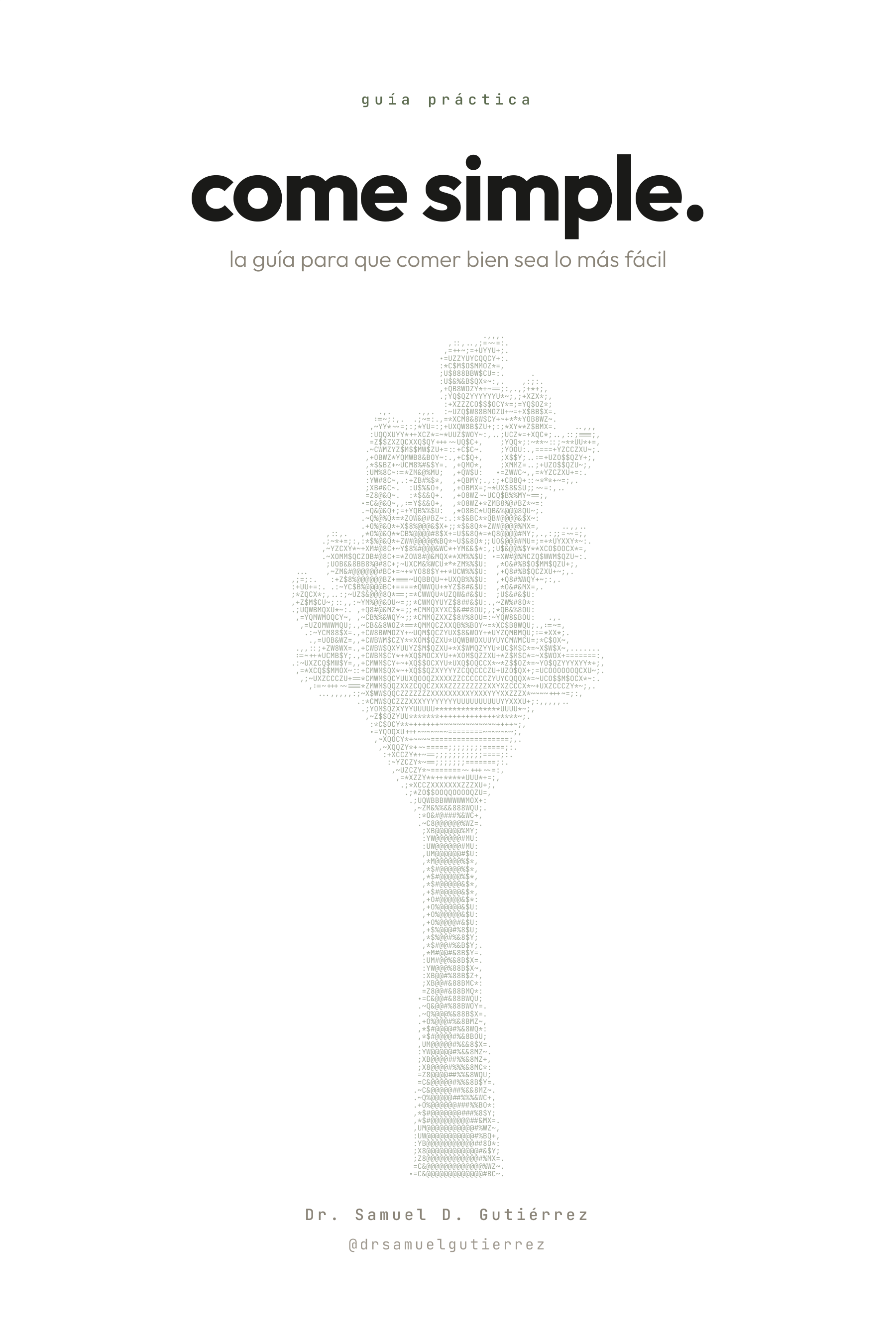 Mockup de la guía Come Simple — vista previa del PDF con los 7 principios